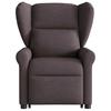 Massage Chair with Rising Function Dark Brown Fabric