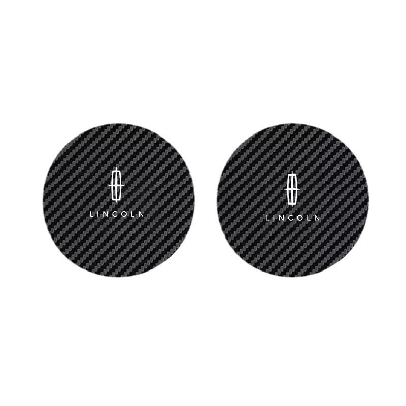 For Lincoln Navigator Continental Nautilus Aviator MKZ MKT 2pcs Car Drink Bottle Hoder Mat Sift-proof Protector Pad Non-Slip Mat UU111