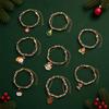 European and American Cartoon Christmas Woven Bracelet Christmas Alloy Pendant Beaded Gift Adjustable Jewelry