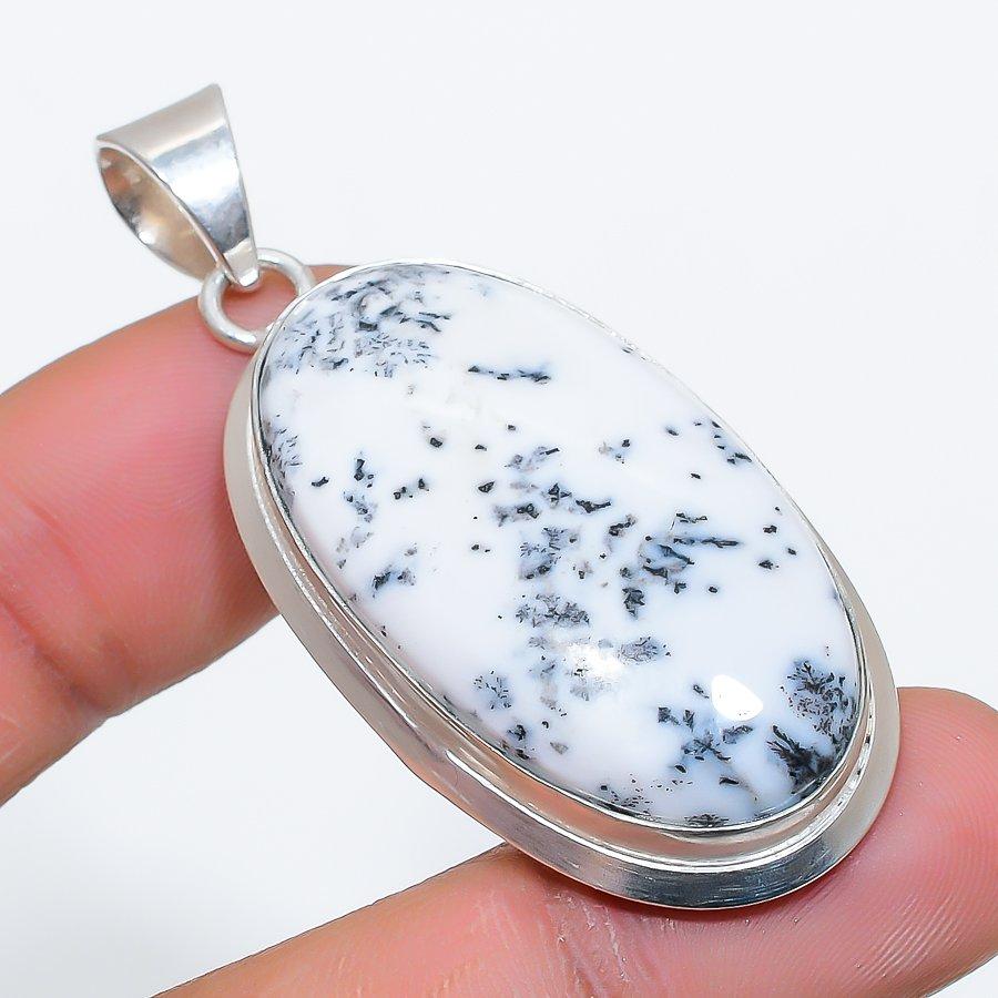 

Dendrite Opal Gemstone Handmade 925 Sterling Silver Jewelry Pendant 2.09 SU-9936
