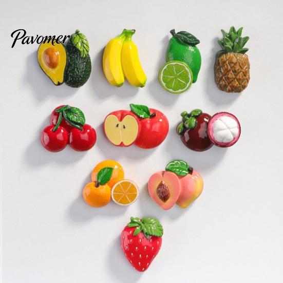Miniature Fruit Magnets 3D Simulated Refrigerator Magnet, Resin Shape Fridge Kitchen Magnetic Decoration Theme for Office Whiteboard Cabinet Ornaments