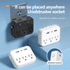 US Switch with surge protector Mini Portable Power socket 6-in-1 Multifunctional 3 sockets 2 USB ports 1 Type-C