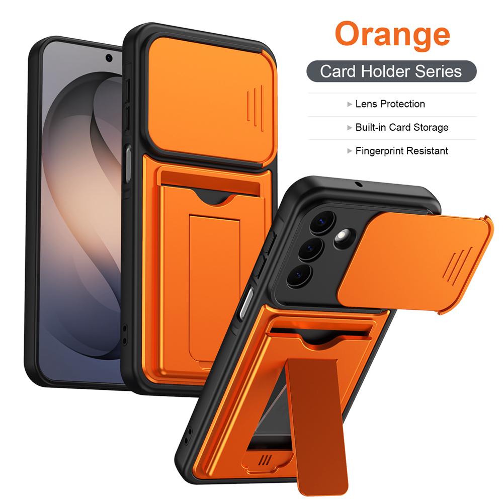 KEYSION Card Holder Bag Phone Case for Samsung S26 Ultra 5G Slide Camera Protection Kickstand Shockproof Cover for Galaxy S26+5G