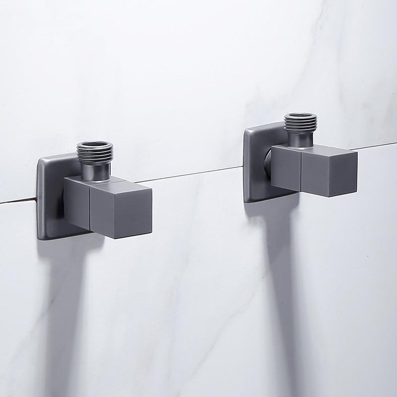 Tuqiu Gebürstetes Gold Winkelventil Wasserregelventil Graues Eckventil Badezimmer Armatur Wasserhahn 1/2*1/2 Edelstahl Schwarz