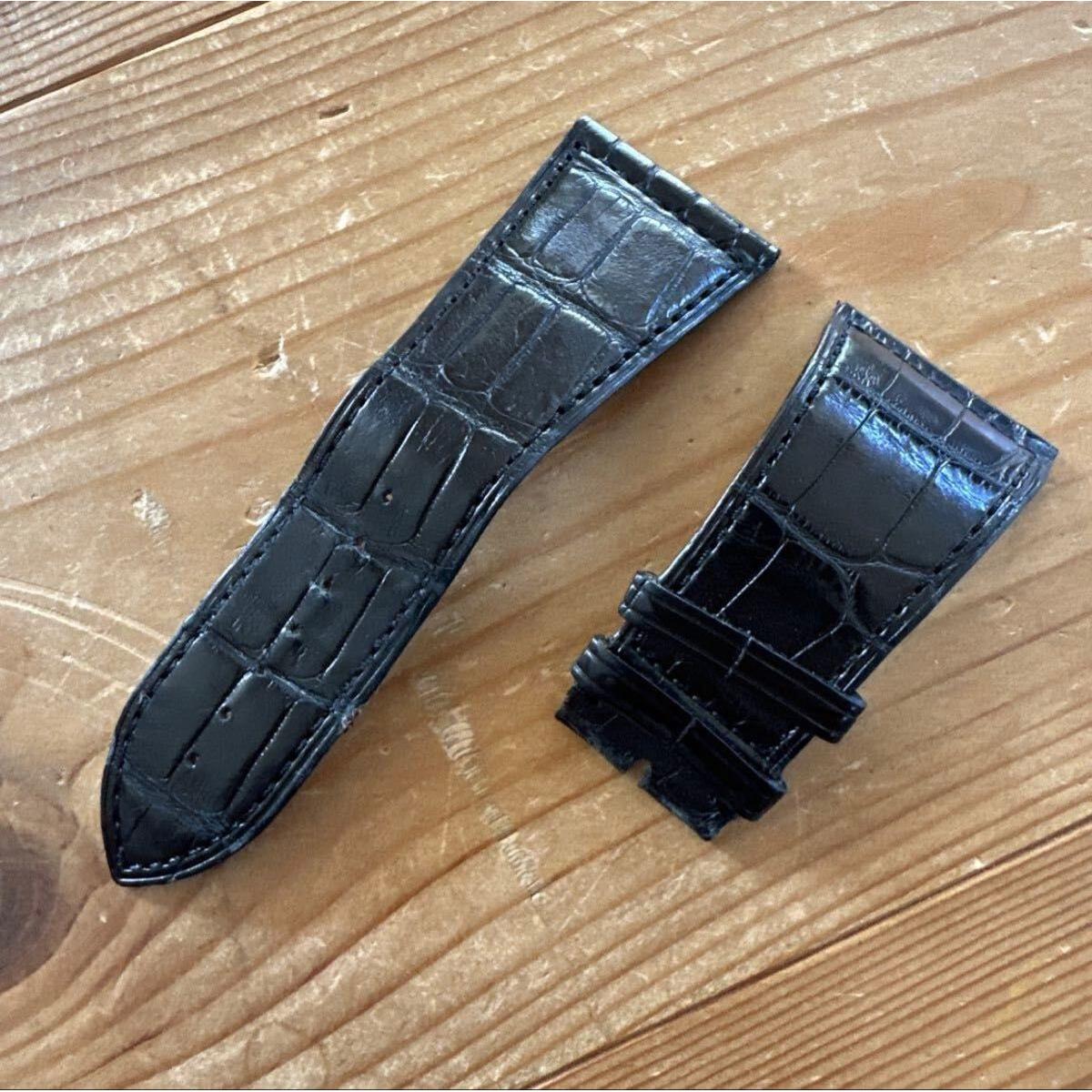 Used Franck Muller Alligator Strap Crocodile Leather Black Watch Strap Band 30mm FRANCK MULLER