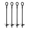 4Pcs Ground Anchors Set with Webbing Strap Set Earth Ground Anchors Heavy Duty for Tents Trampolines Slides Garden Sheds