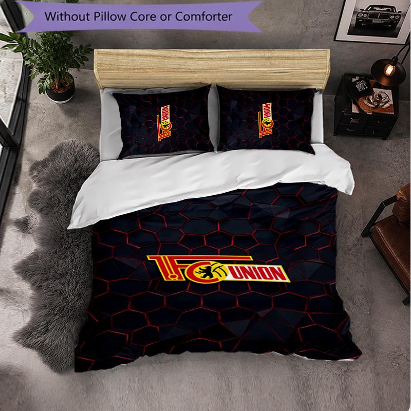 Union Berlin FC Themed Bedding 3Pcs Duvet Cover Set Decorative Bed Linen For Teen Room Home Decoration
