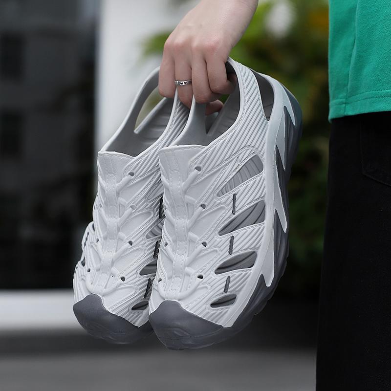 

Модные мужские сандалии для трекинга на открытом воздухе, летние плоские нескользящие EVA, защита от ударов, быстросохнущие пляжные сандалии для хайкинга, ПУ бренд 40 серый