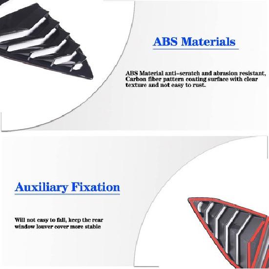 Gloss Black Rear Quarter Window louver Trim Cover Fits for Corvette C8 -25