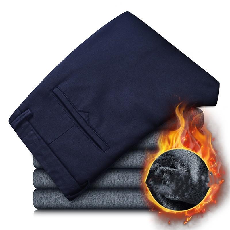 

Мужские утепленные и утепленные повседневные брюки на осень и зиму, свободные прямые деловые брюки 26