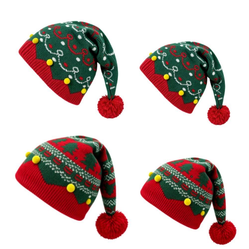 Warm Xmas Baby Beanie Knit Hat Crochet Christmas Tree Santa Hat  Adults Children