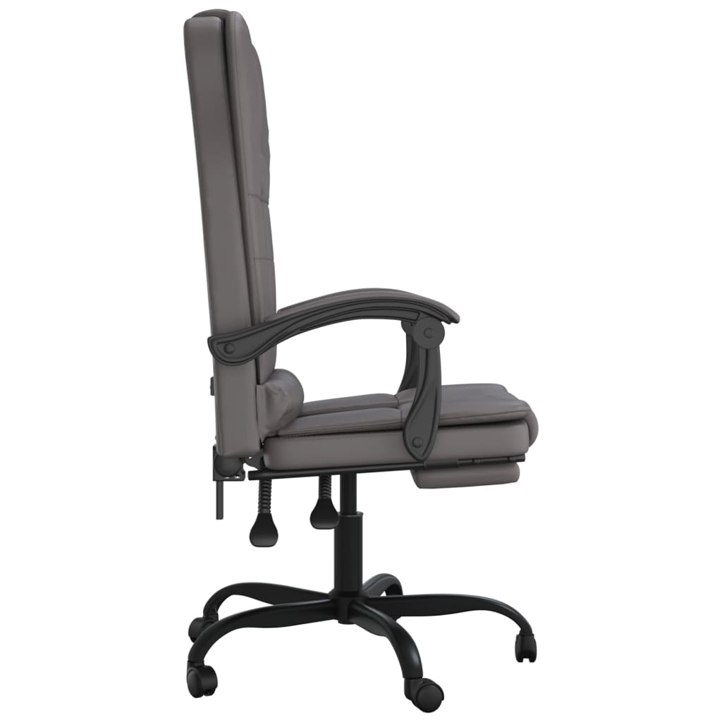 Vidaxl Foldable, Massage Office Chair, Grey, Faux Leather