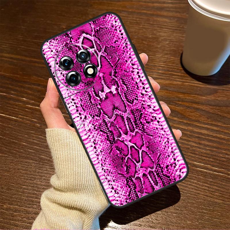 Snake Skin Print Case For OnePlus 15R 13R 12R 10R 8T 10T 13T 15 13 12 11 9 10 Pro Nord CE 5 4 3 2 Lite N20 N30