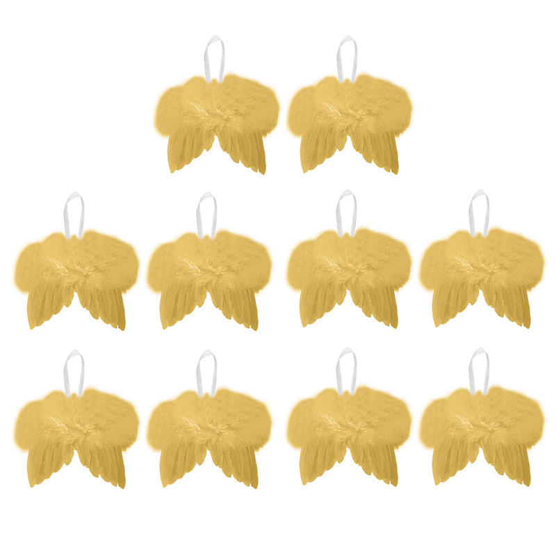 1PC/10PCS Lindas Alas de Plumas Blancas Accesorios Colgantes Decoración Navideña Boda Vacaciones Vintage Accesorios