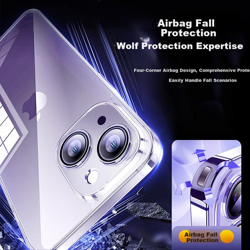 iPhone 14 Case, 14 German Bayer Material, MagSafe Magnetic Charging, Ultra-Thin Shockproof Airbag Full Coverage Transparent Soft Case
