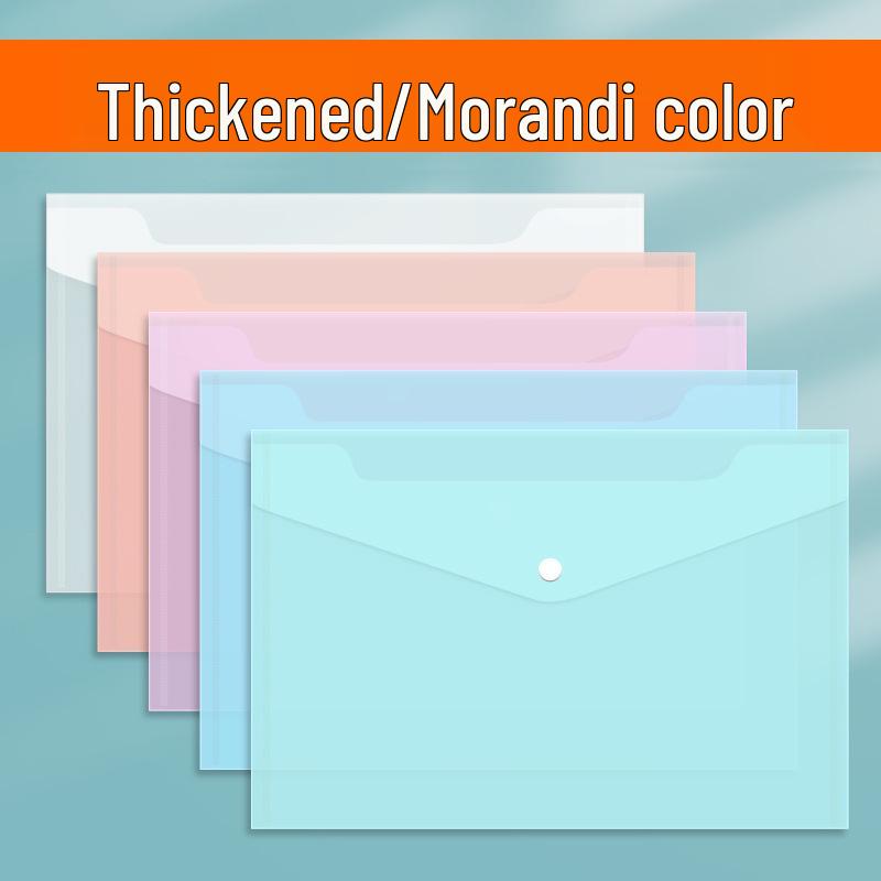 A4 Transparent Snap Button Waterproof Document Folder