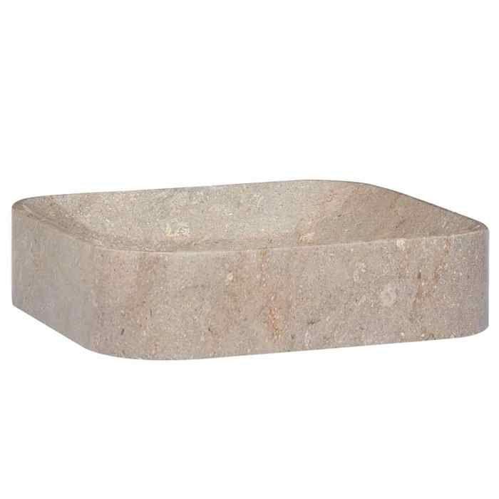 Lavabo Gris - VIDAXL - 40x40x10 cm - Fait main en marbre - Facile à nettoyer