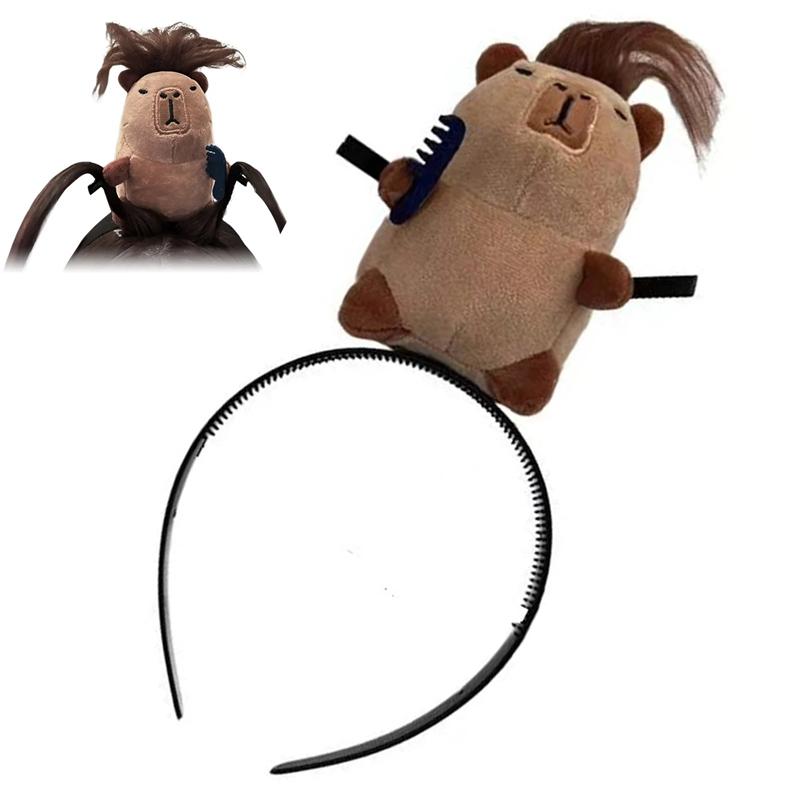 New Cartoon Capybara Hairband Funny Plush Doll Headbands Hairstyle Fixing Tool Headwear Headband for Women Girl Hair Accessories