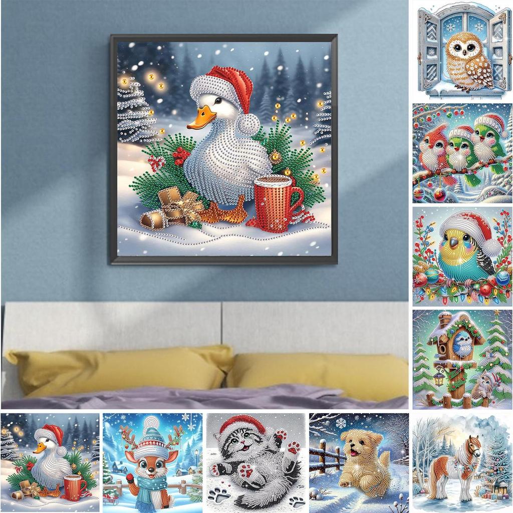 Winter Animals DIY Gem Art Diamond Painting Kits for Gift Home Wall Decor Crystal Rhinestones Diamond Painting 11.81x11.81in