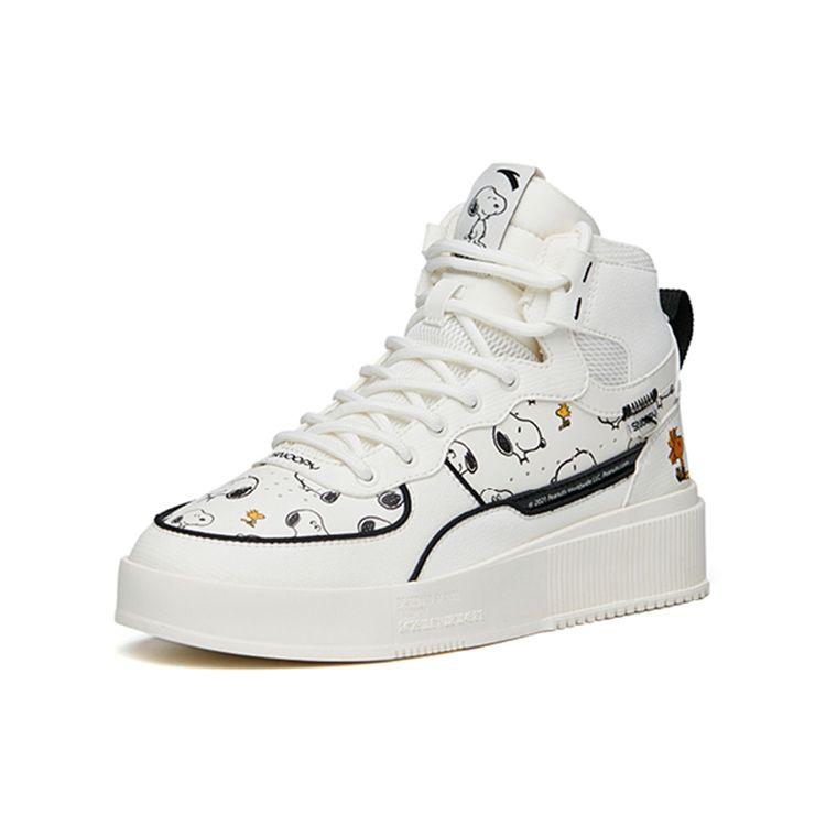 Anta Women Life Series High-Top Casual Sneakers White Pink 922138011-8