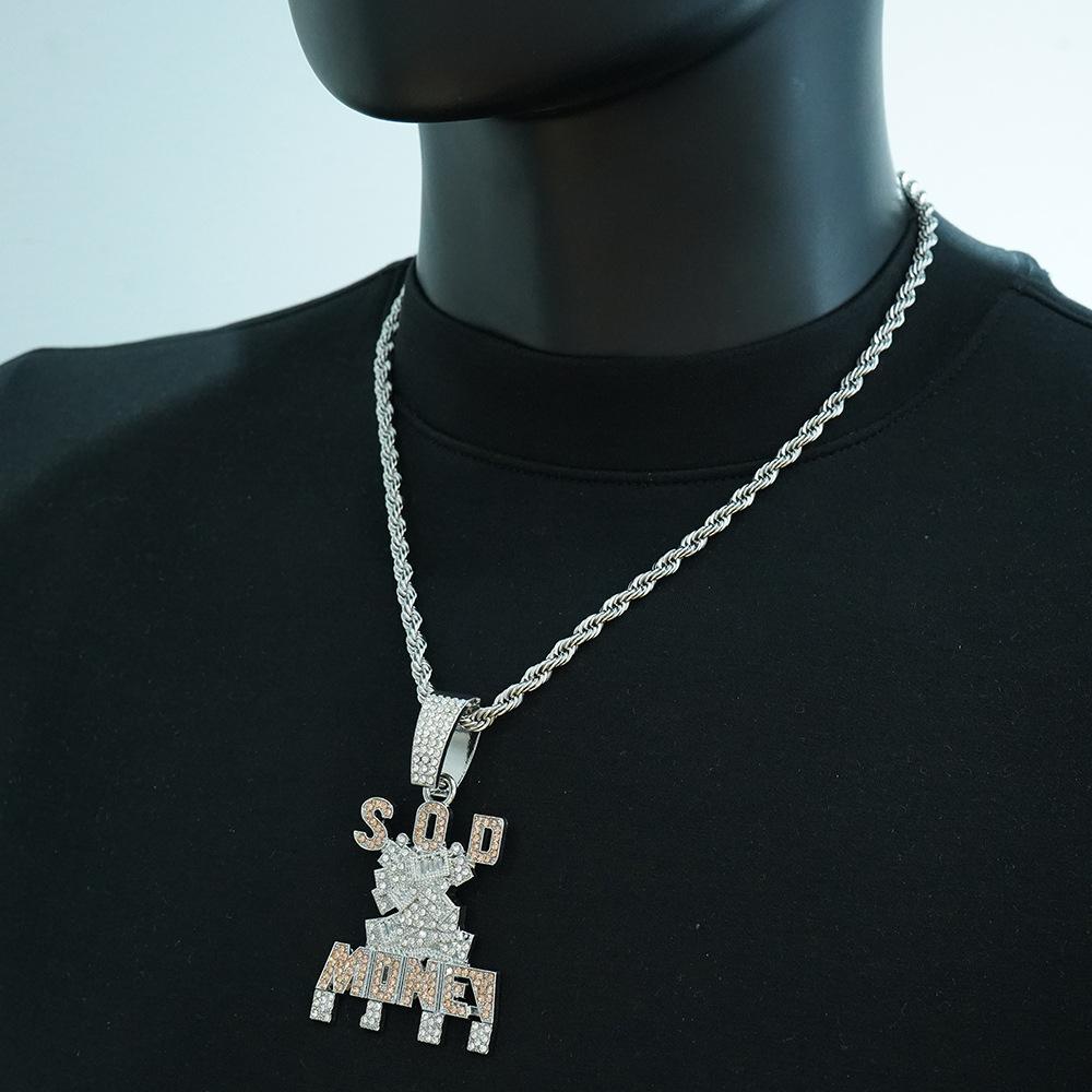 Cross-border hot-selling exaggerated cool pendant punk hip-hop men's necklace Cuban chain accessories