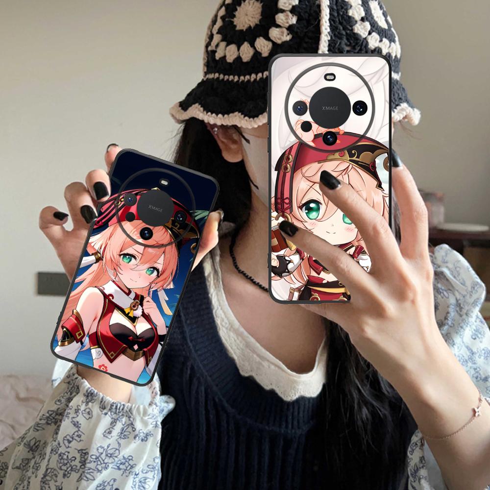 Game GI Yanfei Matte TPU Mobile Phone Case for Huawei Mate 60 50 40 30 20 10 Pro Plus Lite E 5G Colorful Printing Cover