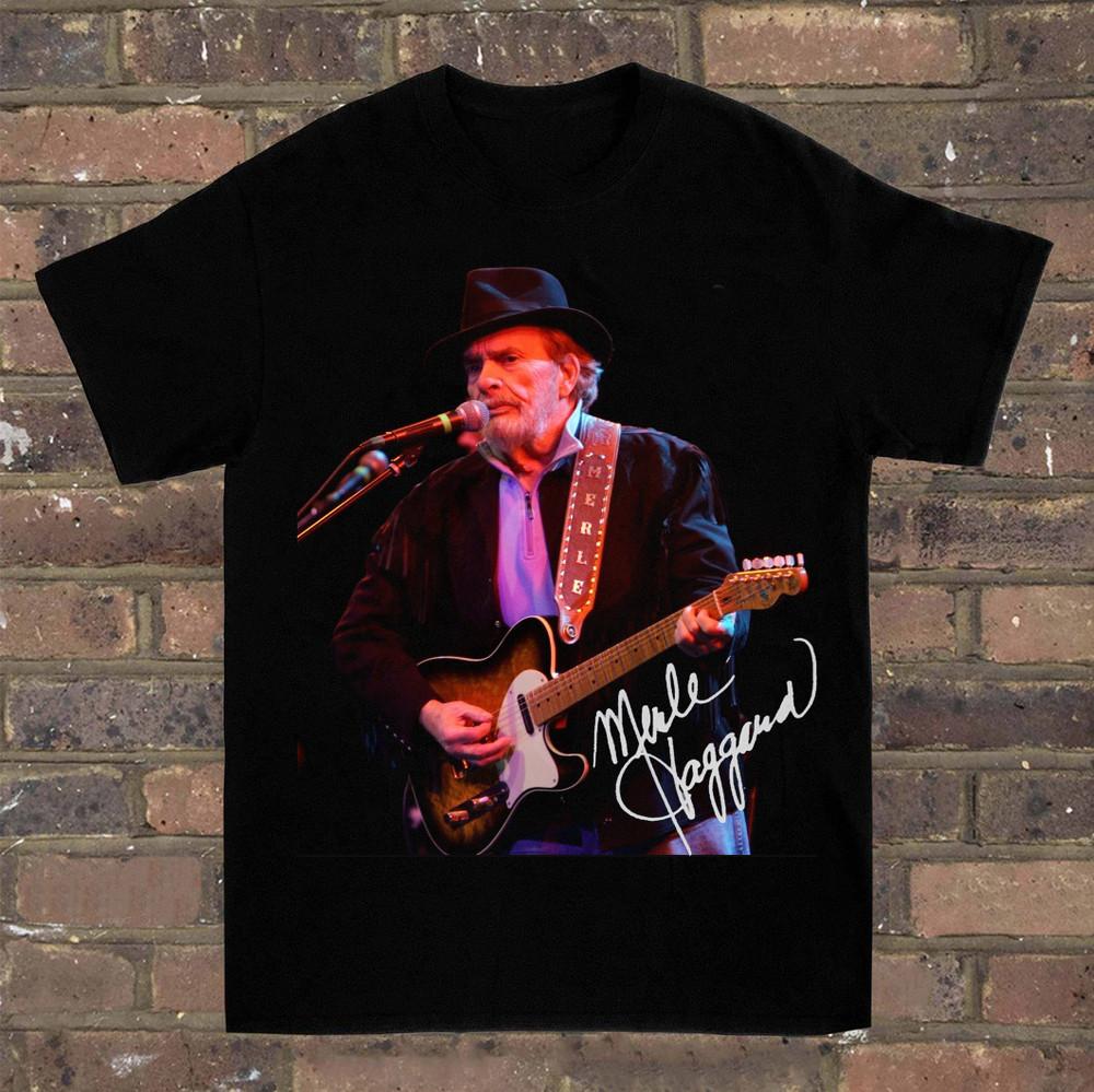 Merle Haggard signature T-shirt Cotton For men Women All Size S-4XL Unisex T-Shirt XXXXL