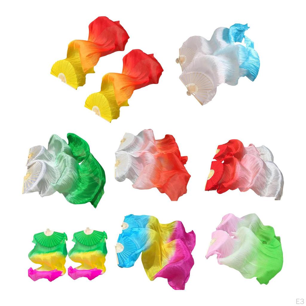 1.80m Long Silk Belly Dance Fan for Stage Performance Costume Accessories