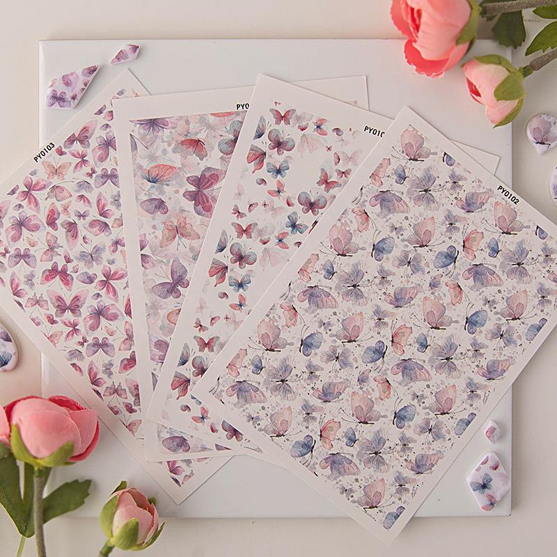 Pottery Tools Soft ceramic water transfer paper color butterfly series clear easy operate for Handmade Personalized Jewelry