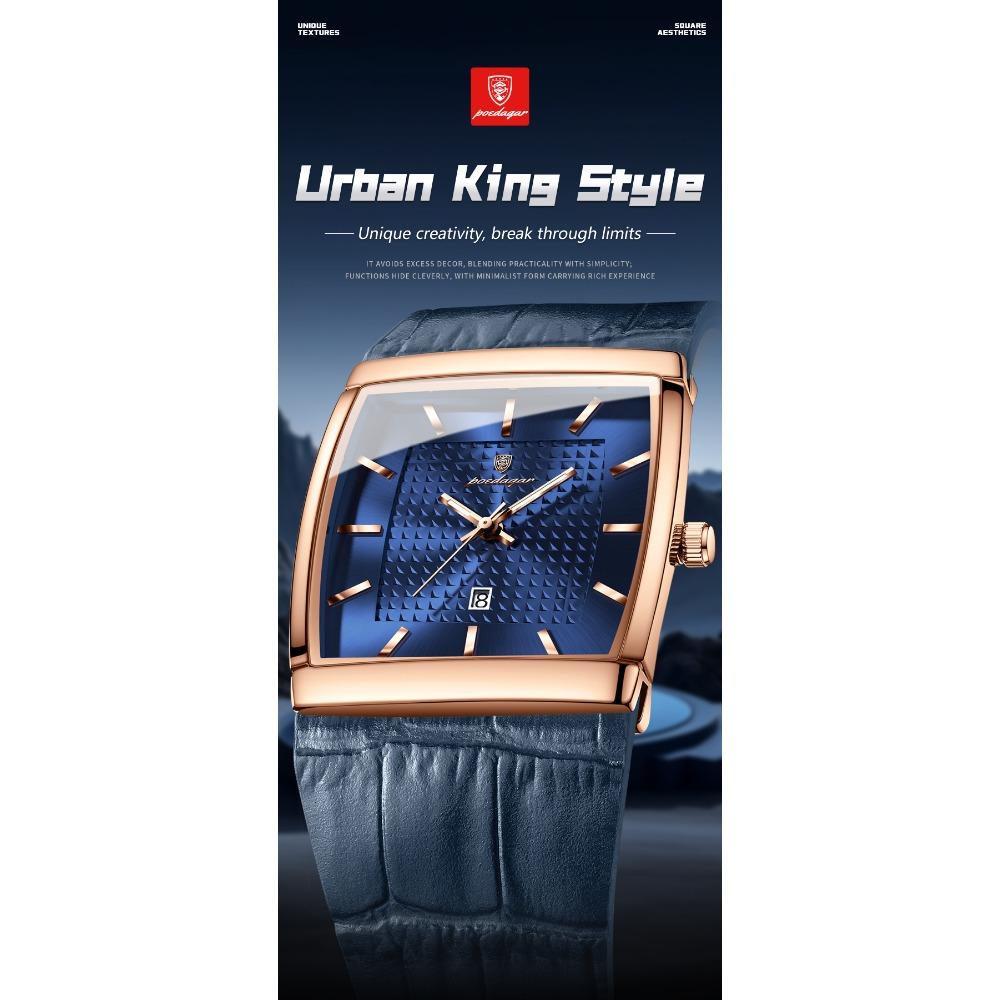 POEDAGAR Top Hohe Qualität Herren Uhr Datum Wasserdicht Mode Leuchtende Uhr für Mann Leder Luxus Herren Quarzuhren +Box