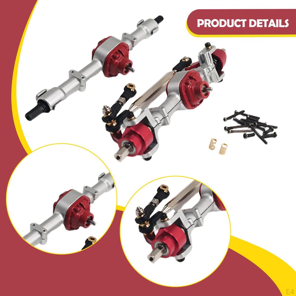 1/12 RC Car Front And Rear Axle Kit, Easy to Install, Heavy Duty Metal Replacement Parts for MN78