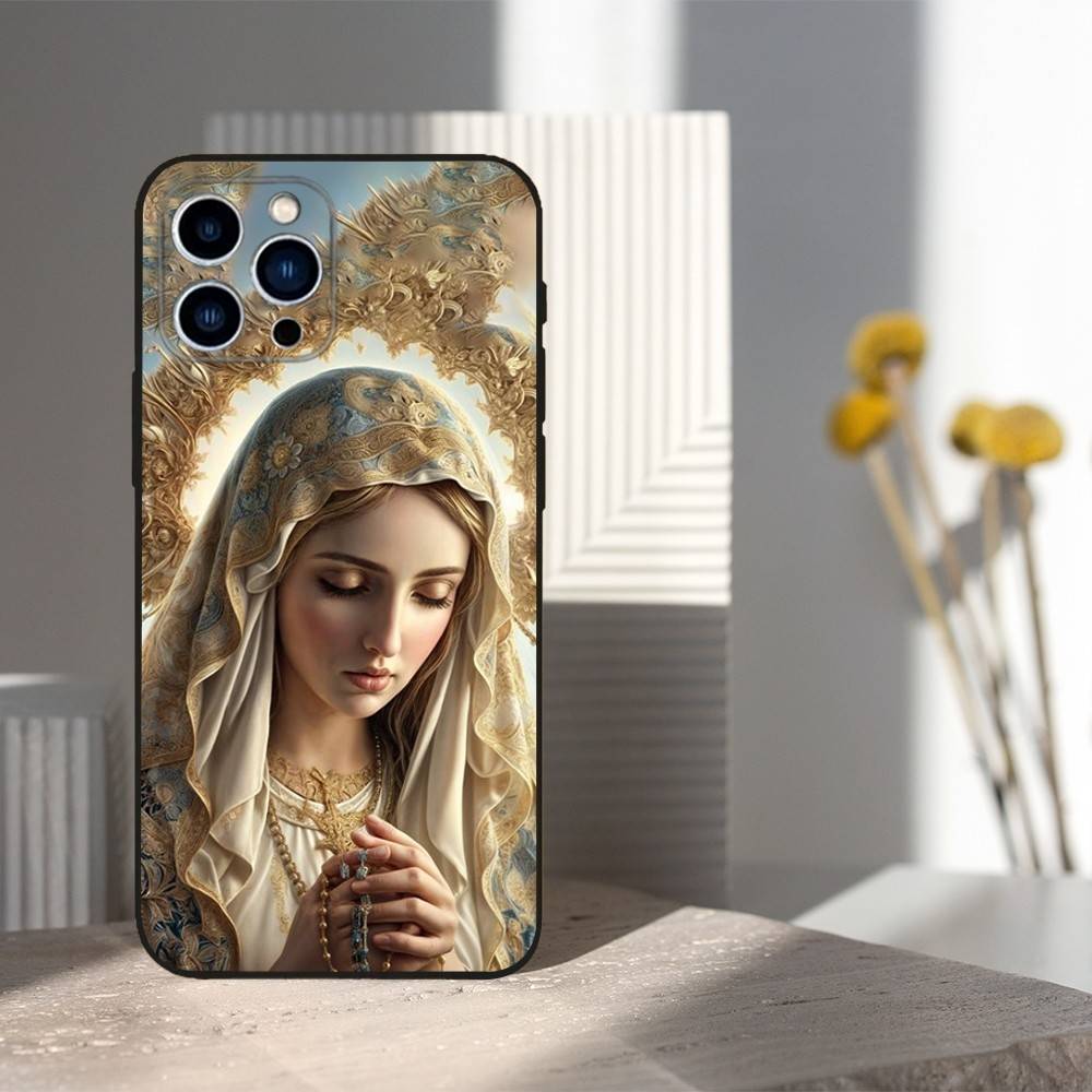 

Virgin De Guadalupe For iPhone 13,17,11,12,16,14,15,Plus,Pro Max,XS,X,XR,SE,Mini,8,7,Soft Silicone Black Phone Case iPhone16