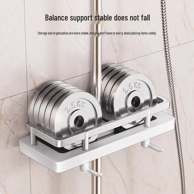 Bohrfreier Duschkopf & Badezimmerregal mit hängendem Aufbewahrungskorb