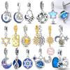 925 Silver Charms Sparkling Starry Sky Sun Star Moon Charm Bead Pendant Fit Exquisite Bracelet Bangle Woman Jewelry Gift