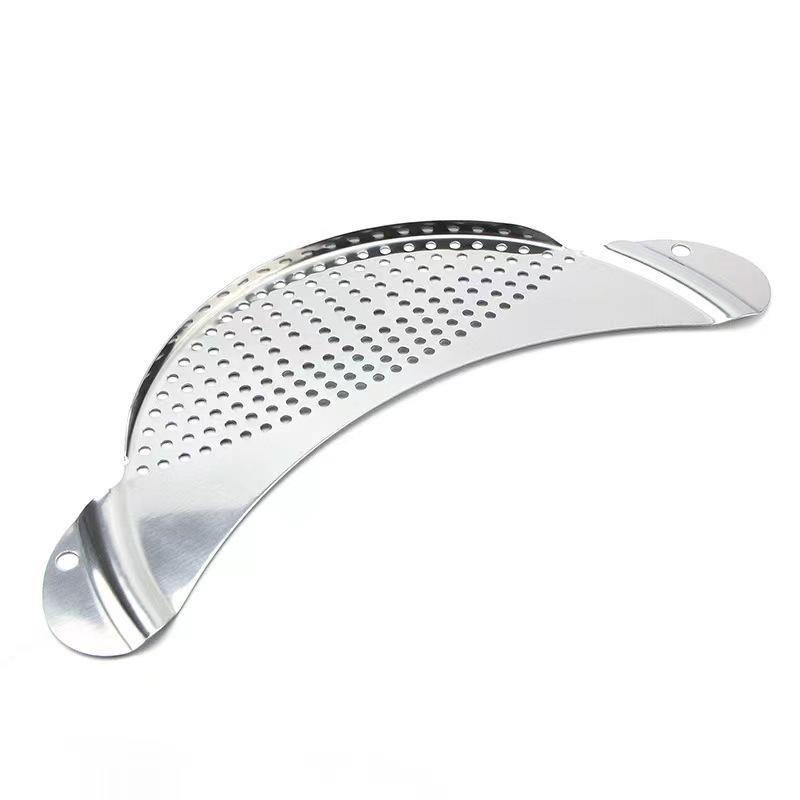 

Stainless Steel Moon Shape Strainer & Drain Board for Fruits, Vegetables, and Dregs Separator