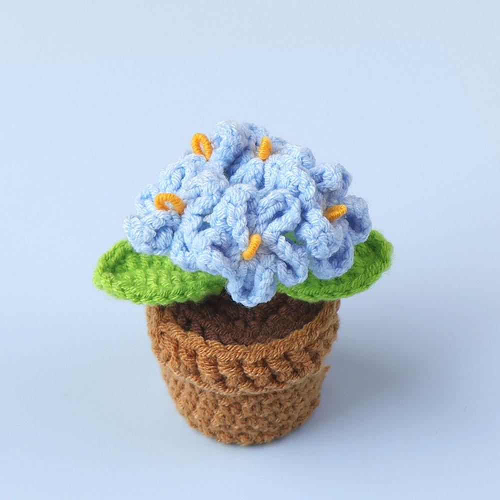 Crochet Sunflowers Potted Cute Knitting Flower Pot Flower Pot Handwoven Plant Car Table Bookshelf Home Decor Gift