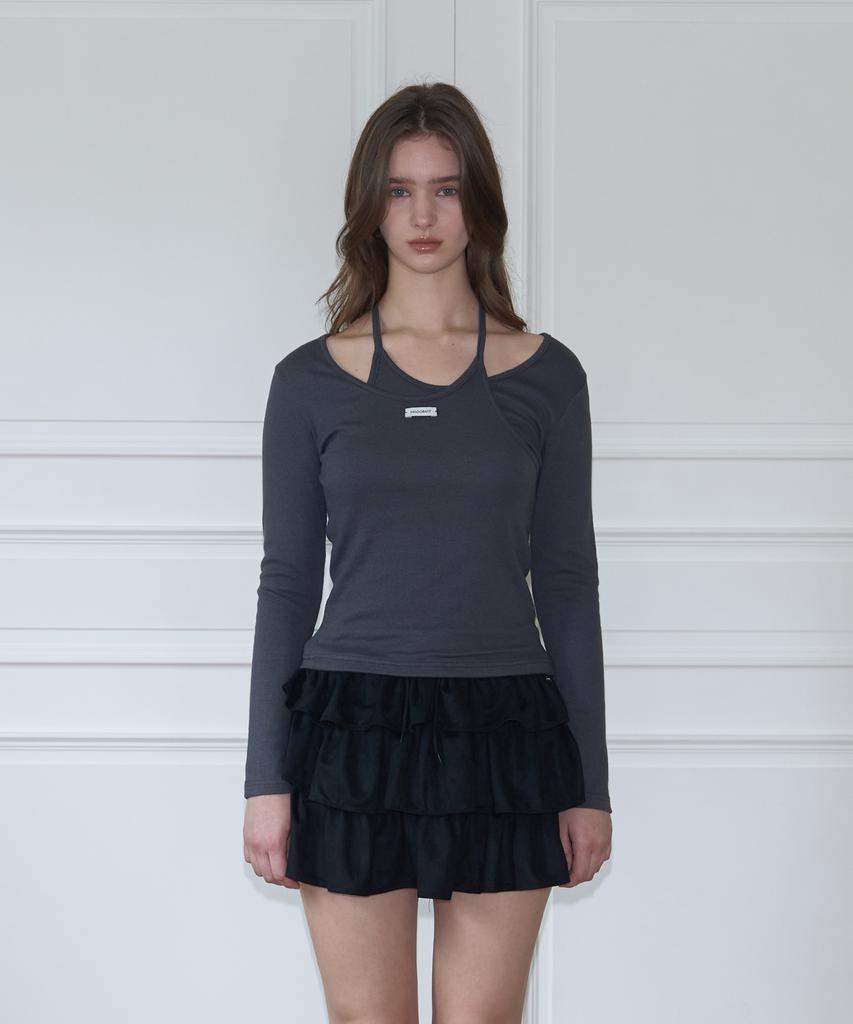 PANDORAFIT Selly Layered Long Sleeve (Dark Gray)