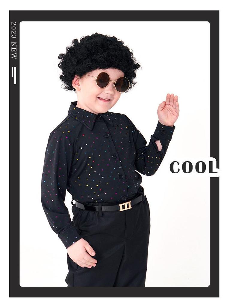 70s Disco Sequin Singer Costume Set - Retro Hippie Catwalk Performance