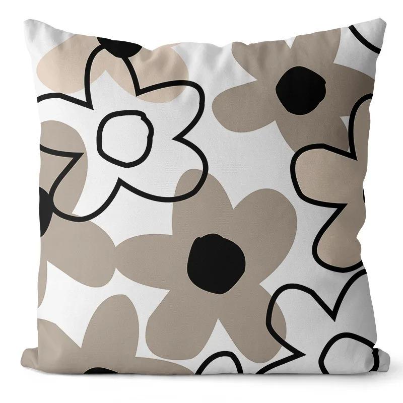 Office Living Room Home Pillowcase Black and White Simple Abstract Pattern Pillowcase Car Ornaments