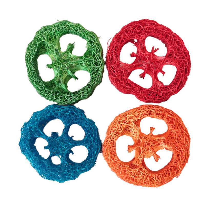 Natural Loofah Chew Toys for Small Pets: Hamster, Dog, Cat & Parrot Teeth Cleaners