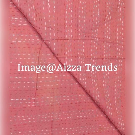 Aizza Trends Handmade Pure Cotton Tiger Print Kantha Quilt  - Traditional Look Bed Spread Kantha Gudri - Vintage Hand Stitch Gudri