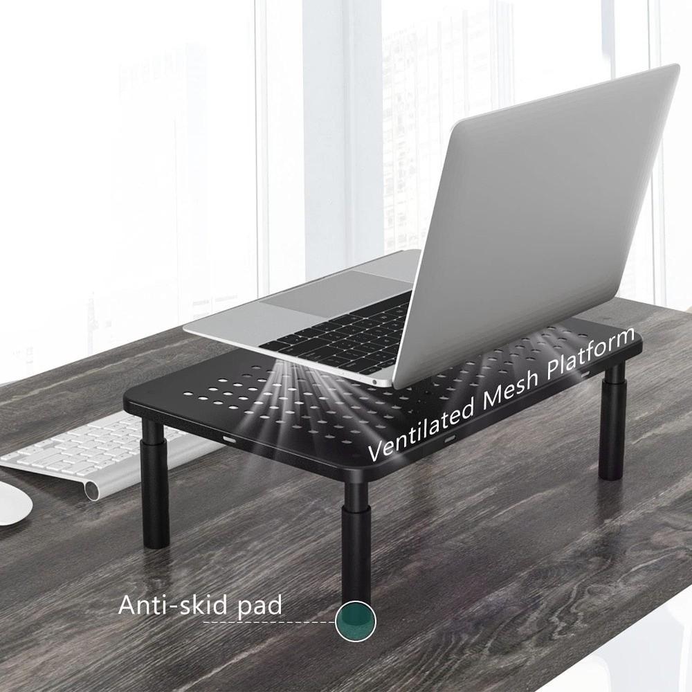 3 Height Adjustable Desktop Stand Riser Storage Drawer Laptop Dissipation Stand  Home Office