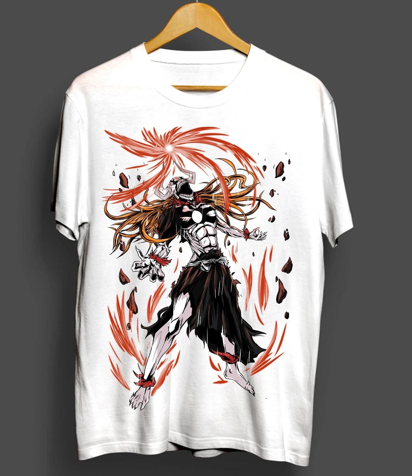 

Bleach Ichigo Kurosaki Tshirt Manga Horror Anime Gift Tshirt Men and Women Summer Cotton Comfortable Loose Fashion Top 4XL