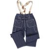 Jeans with Denim Striped Loose Sizes Striped [NBLL] Men's Suspenders, Pants, Overalls, Pattern, Workwear, All-in-One, Wide-Leg Pants, Unisex, Stretch,