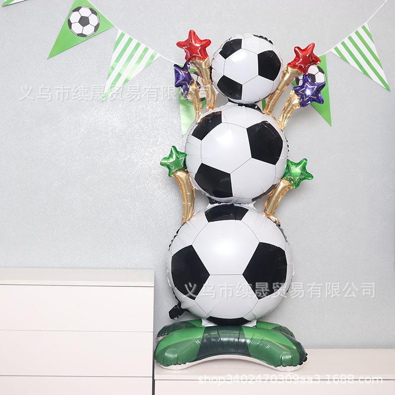 Sport Fußball Thema Geburtstagsparty Stehende Fußballtrophäe Aluminiumfolienballons für Weltcup Party Dekoration Zubehör