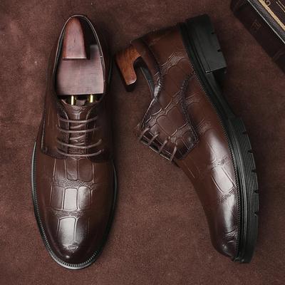 Fashion Casual Men's Leather Shoes Retro Elegant Gentleman Style Fashion Party Outdoor Street Classic Adult Shoes Genuine Leather