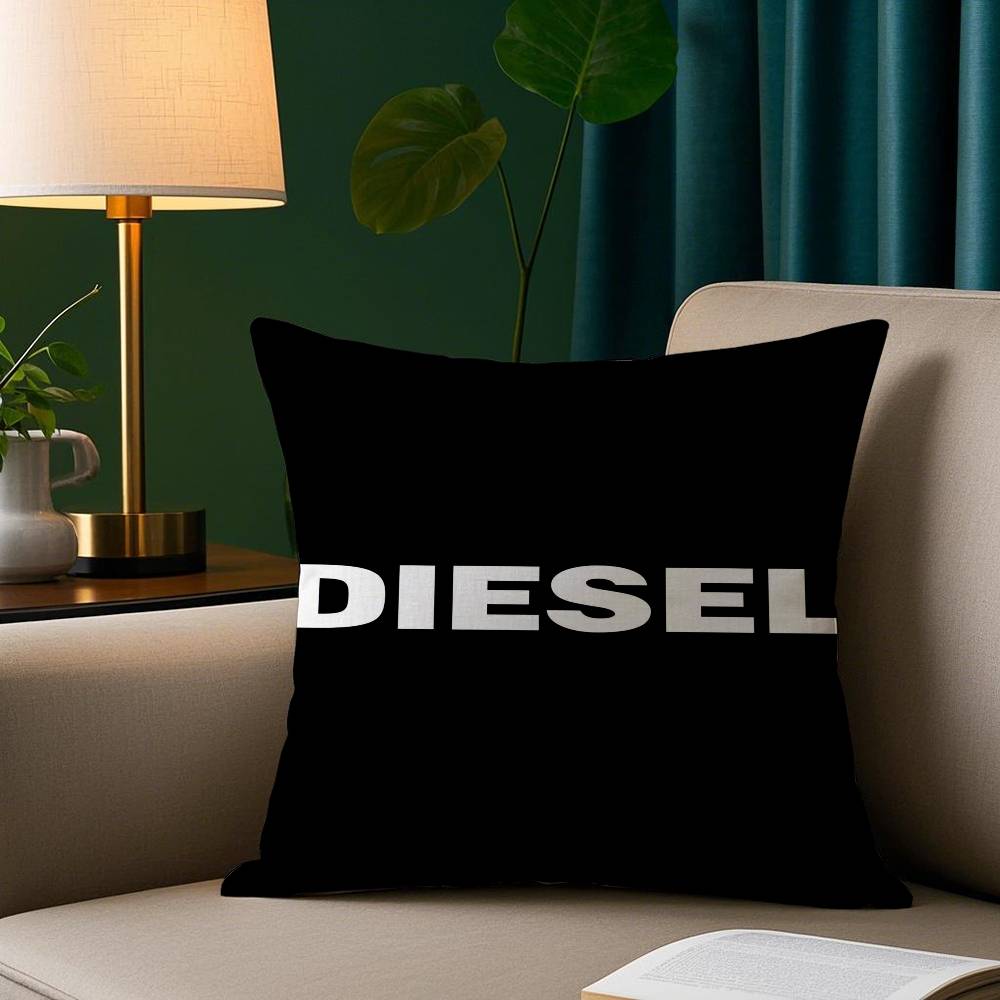 Fashion Trend D-Diesel-s Logo Pillow Case Short Plush Print Cushion Cover Square Throw Pillow Covers Sofa Home Decor