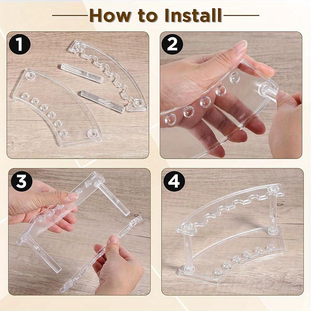 Vertical 6-Slots Pen Holder Plastic Pen Display Stand Minimalist Style Eyebrow Pen Stand Makeup Brush Rack Organizer
