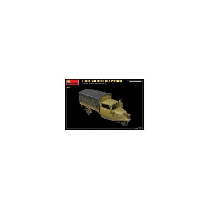 MiniArt - Maquette Camionnette Tempo E400 Hochlader Pritsche. German 3-wheel Delivery Truck Miniart |35371| 1:35 - Ref : 14051