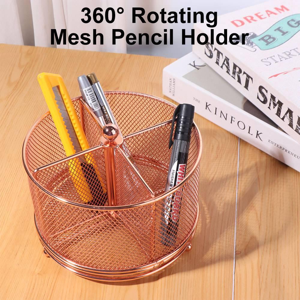 Hollowed-out Makeup Brush Storage Bucket 4 Compartments Desktop Storage Container  Girl Gift